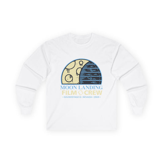 Moon Landing Film Crew Long Sleeve Shirt - Retro Space Graphic Tee