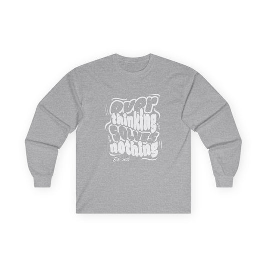 "Overthinking Solves Nothing" Retro Long Sleeve Shirt