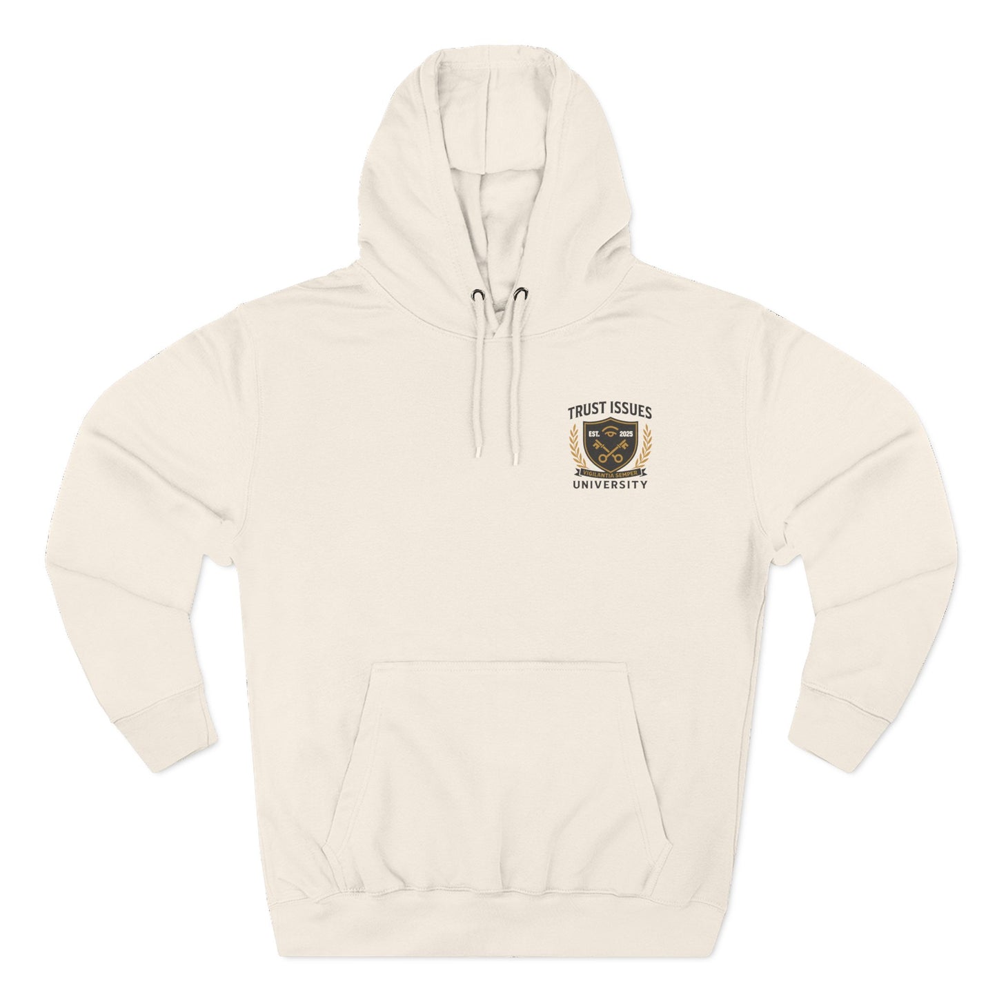Trust Issues University Hoodie — Crest Logo Fleece Pullover ("Trust Issues")