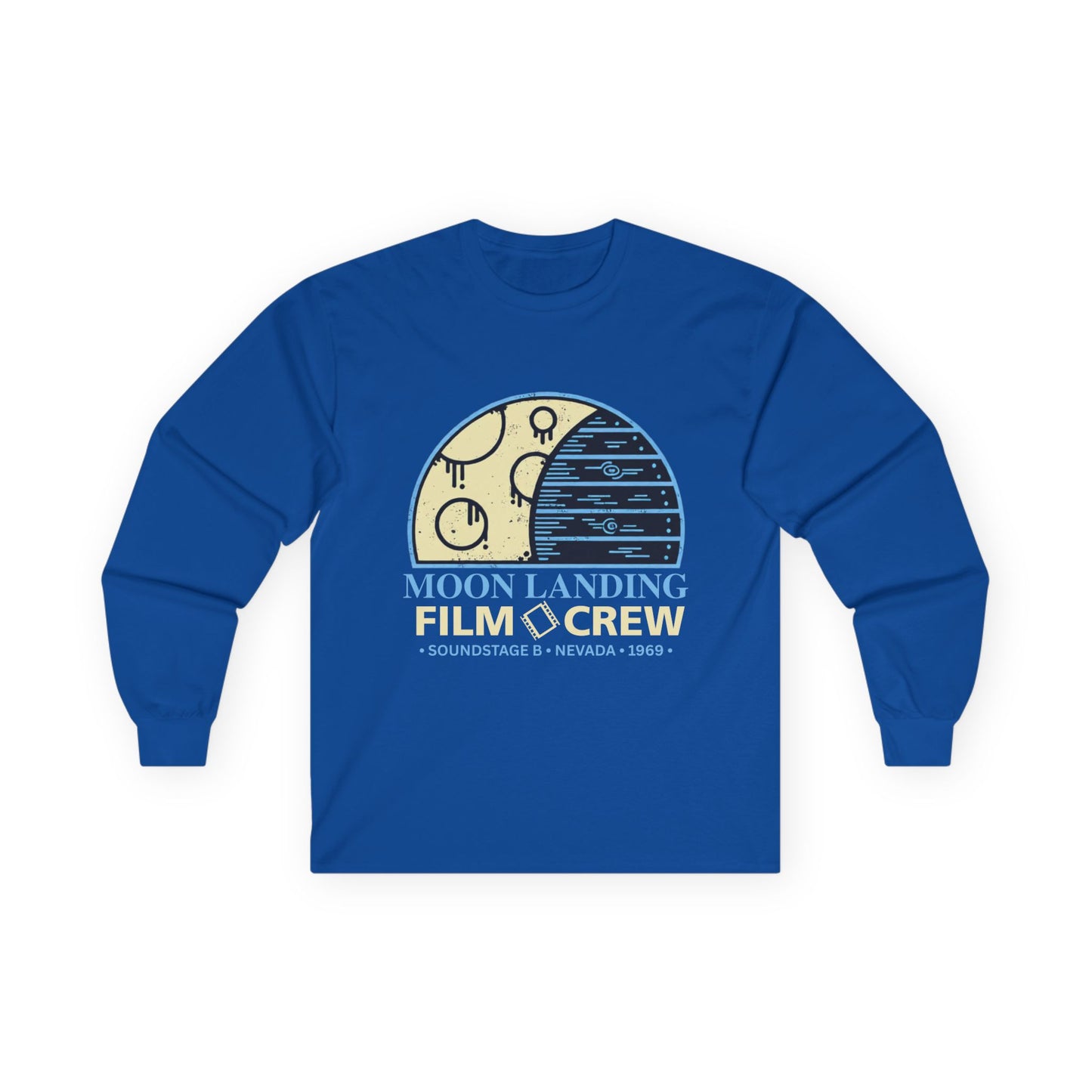 Moon Landing Film Crew Long Sleeve Shirt - Retro Space Graphic Tee