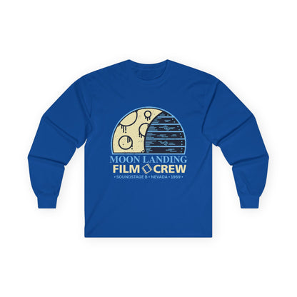 Moon Landing Film Crew Long Sleeve Shirt - Retro Space Graphic Tee