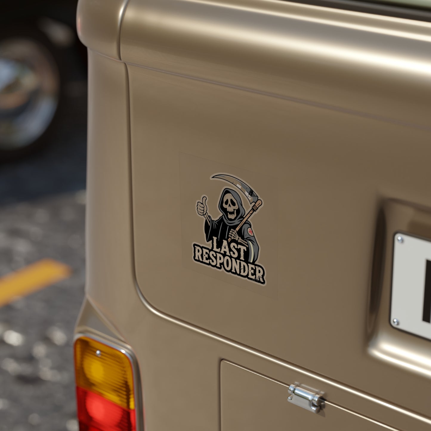 Last Responder Transparent Outdoor Sticker — Grim Reaper EMS Tribute