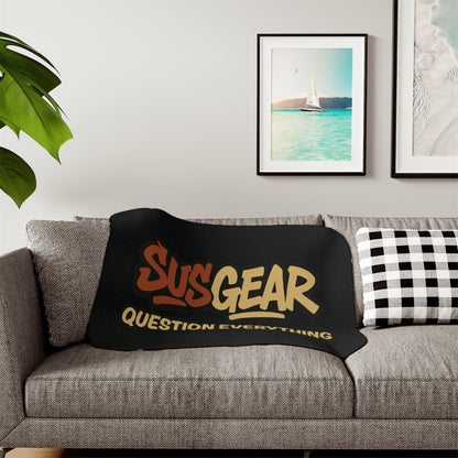 "Question Everything" Sherpa Blanket - Cozy Two-Tone Throw Blanket