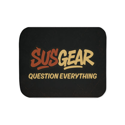 "Question Everything" Sherpa Blanket - Cozy Two-Tone Throw Blanket