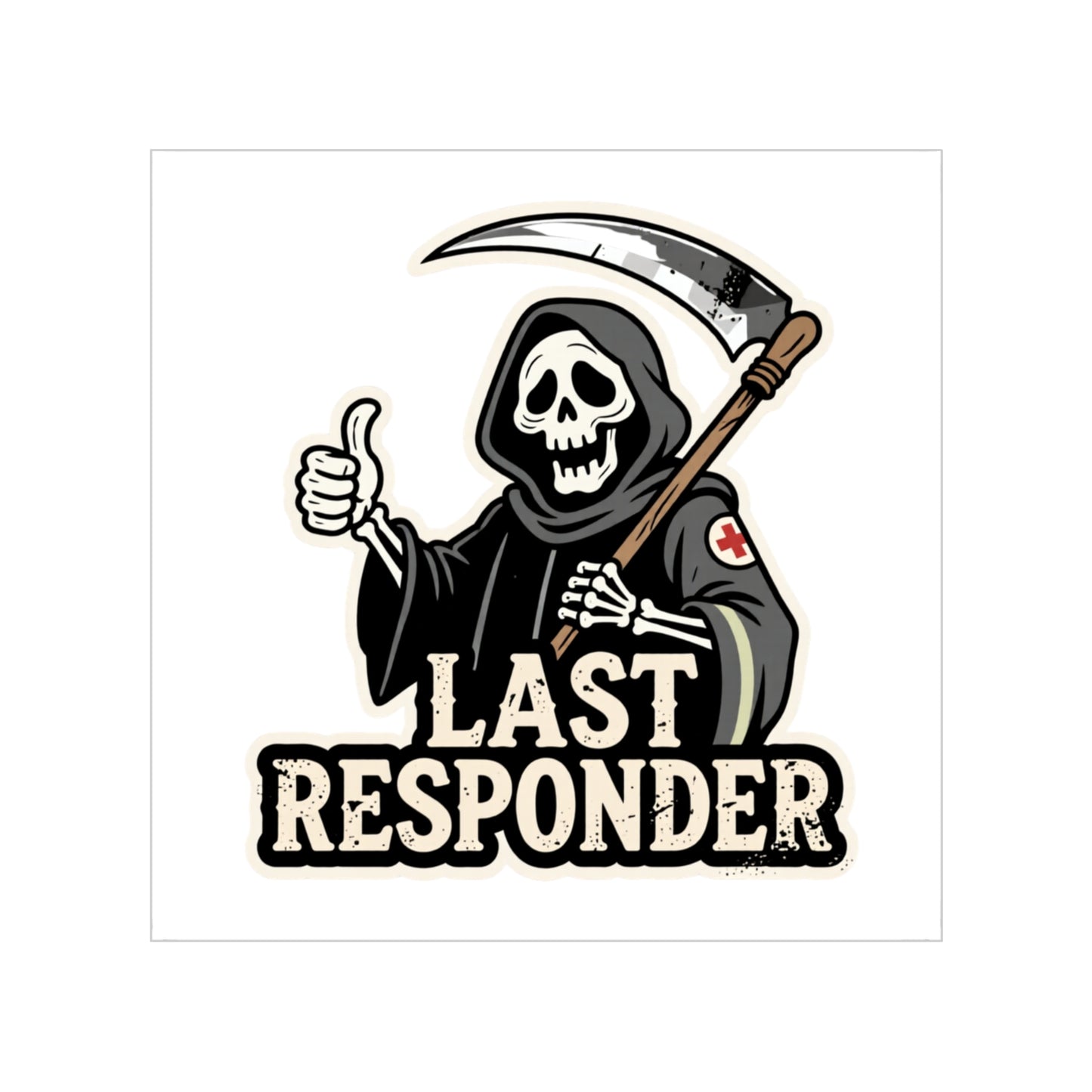 Last Responder Transparent Outdoor Sticker — Grim Reaper EMS Tribute