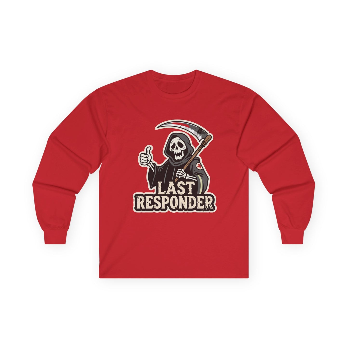 "Last Responder" Grim Reaper Long Sleeve Shirt - Dark Humor Tee