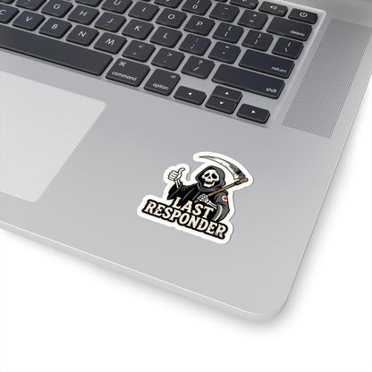Last Responder Sticker - Grim Reaper Thumbs Up | Dark Humor Vinyl Decal