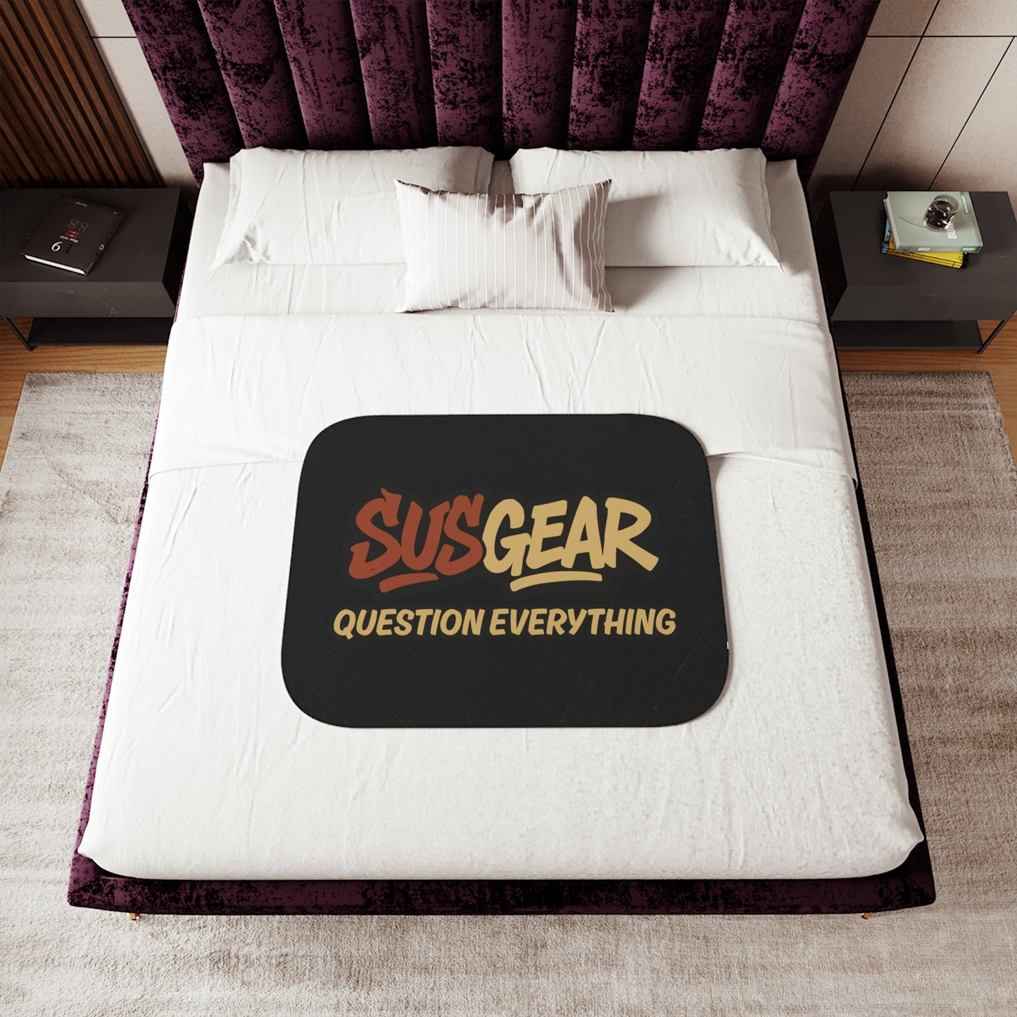"Question Everything" Sherpa Blanket - Cozy Two-Tone Throw Blanket