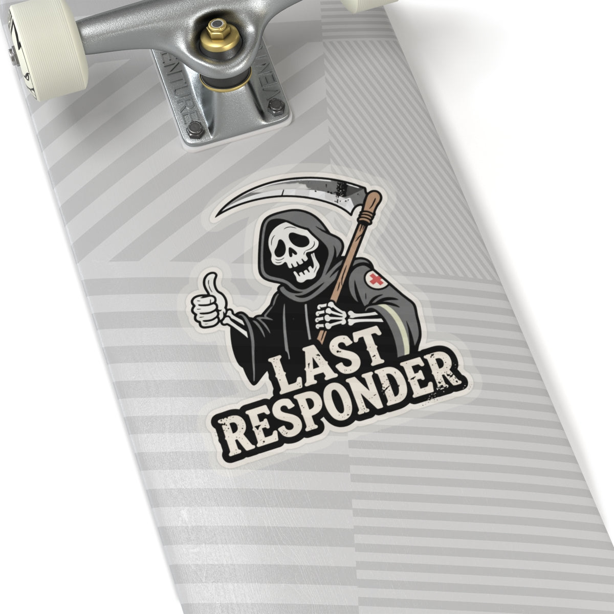 Last Responder Sticker - Grim Reaper Thumbs Up | Dark Humor Vinyl Decal