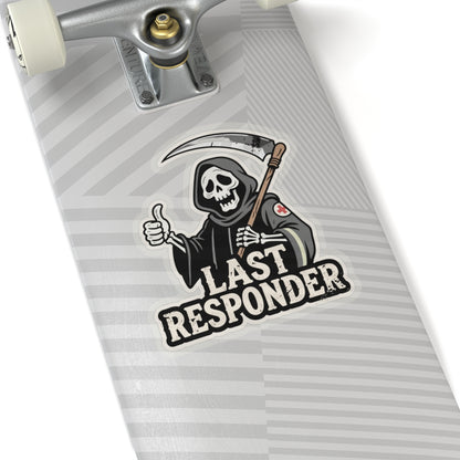 Last Responder Sticker - Grim Reaper Thumbs Up | Dark Humor Vinyl Decal