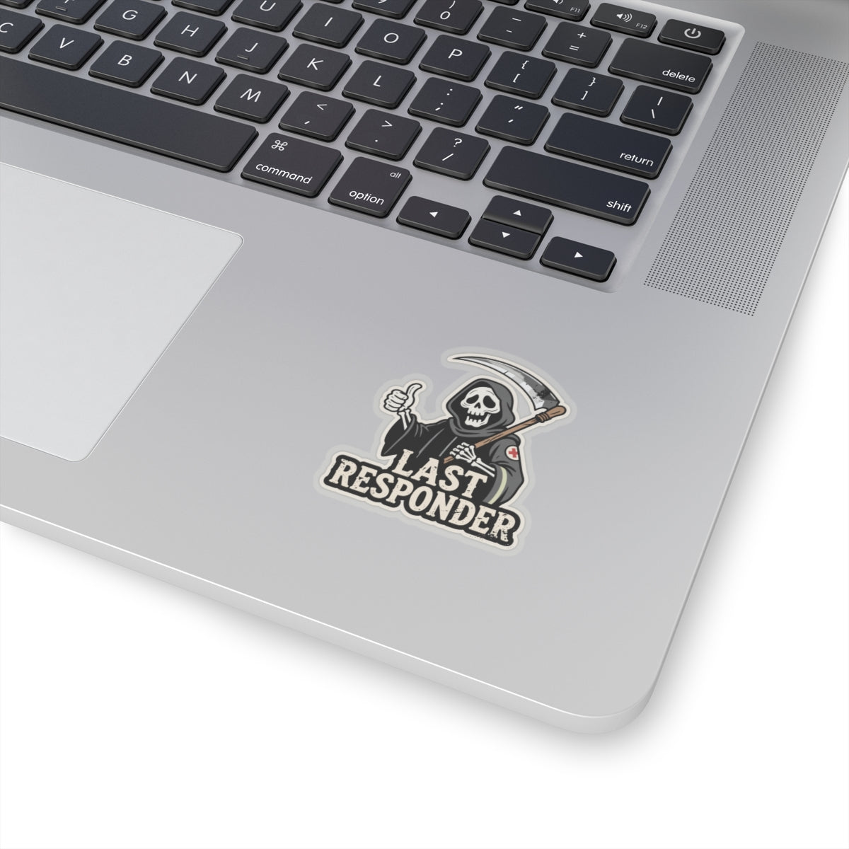 Last Responder Sticker - Grim Reaper Thumbs Up | Dark Humor Vinyl Decal
