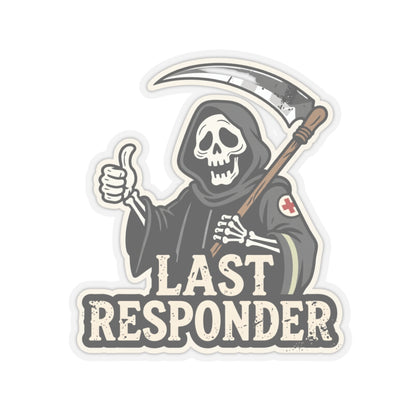 Last Responder Sticker - Grim Reaper Thumbs Up | Dark Humor Vinyl Decal