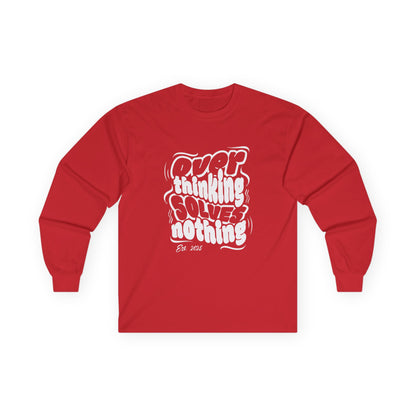 "Overthinking Solves Nothing" Retro Long Sleeve Shirt