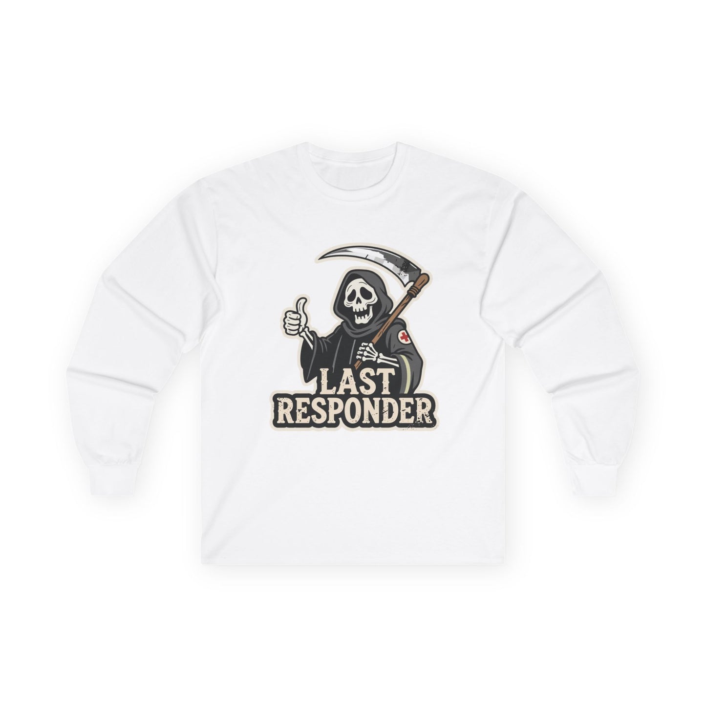 "Last Responder" Grim Reaper Long Sleeve Shirt - Dark Humor Tee