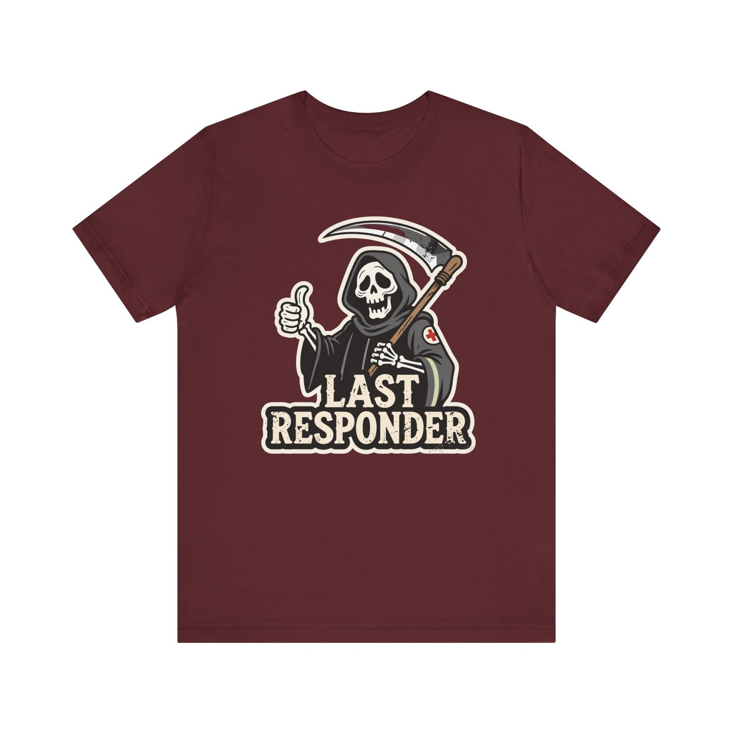 Last Responder Tee - Grim Reaper Thumbs Up Graphic Shirt | Dark Humor