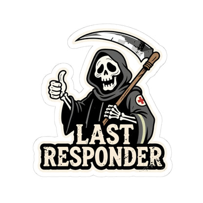Last Responder Sticker - Grim Reaper Thumbs Up | Dark Humor Vinyl Decal