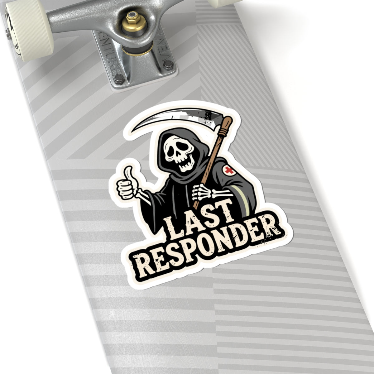Last Responder Sticker - Grim Reaper Thumbs Up | Dark Humor Vinyl Decal