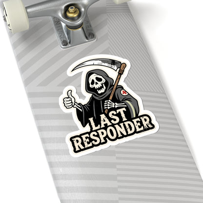 Last Responder Sticker - Grim Reaper Thumbs Up | Dark Humor Vinyl Decal