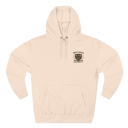 Trust Issues University Hoodie — Crest Logo Fleece Pullover ("Trust Issues")