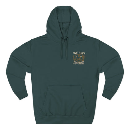 Trust Issues University Hoodie — Vintage Collegiate Crest Fleece Pullover