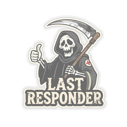 Last Responder Sticker - Grim Reaper Thumbs Up | Dark Humor Vinyl Decal