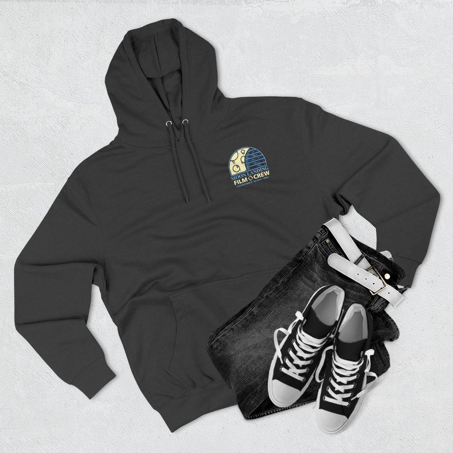 Moon Landing Film Crew Hoodie — Vintage Space Crew Pullover