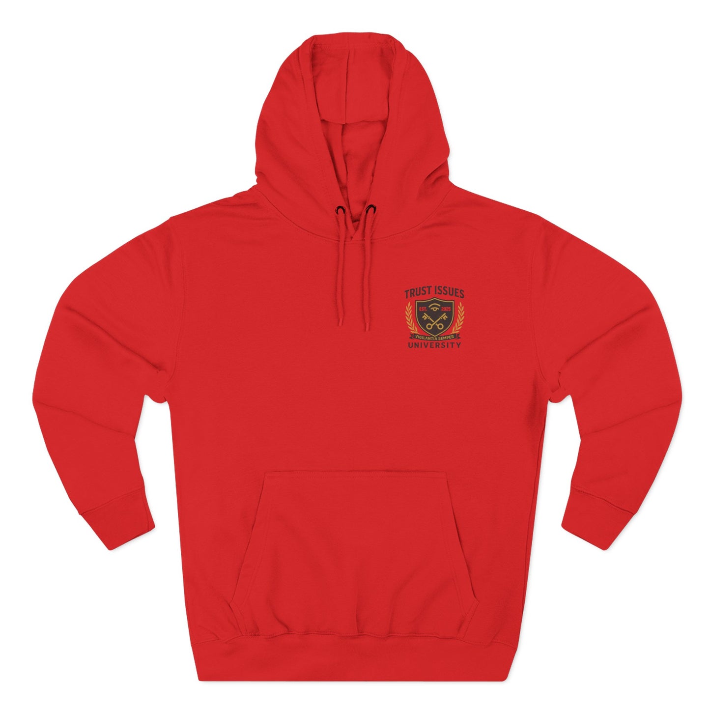 Trust Issues University Hoodie — Crest Logo Fleece Pullover ("Trust Issues")