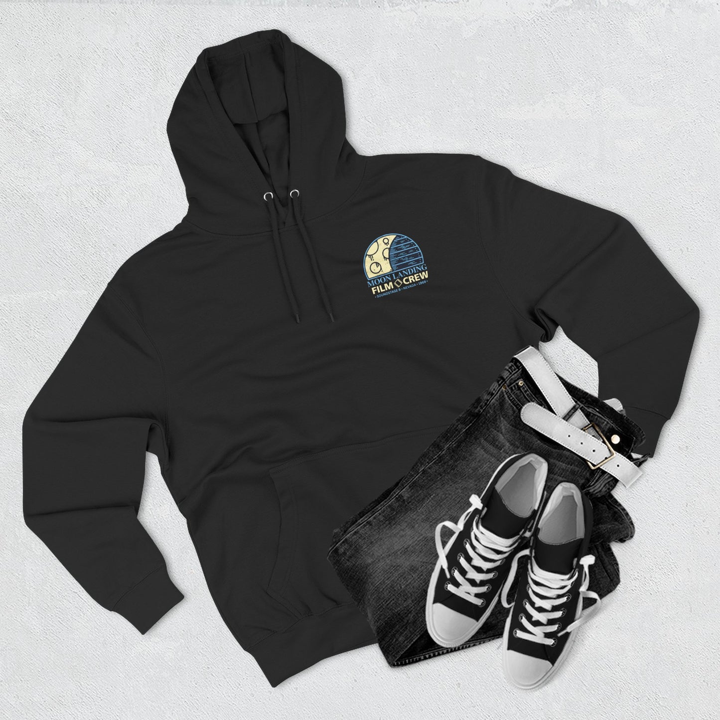 Moon Landing Film Crew Hoodie — Vintage Space Crew Pullover