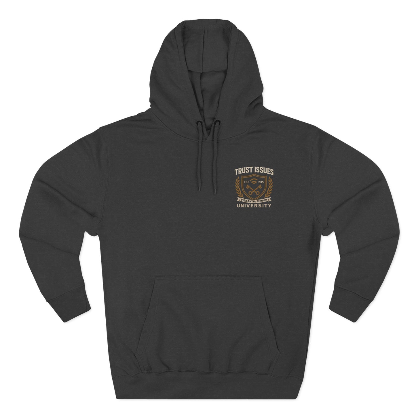 Trust Issues University Hoodie — Vintage Collegiate Crest Fleece Pullover
