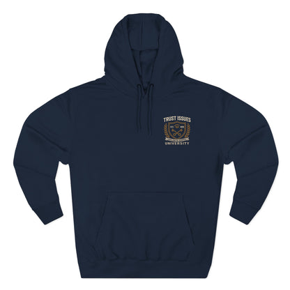 Trust Issues University Hoodie — Vintage Collegiate Crest Fleece Pullover