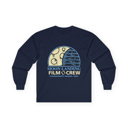 Moon Landing Film Crew Long Sleeve Shirt - Retro Space Graphic Tee