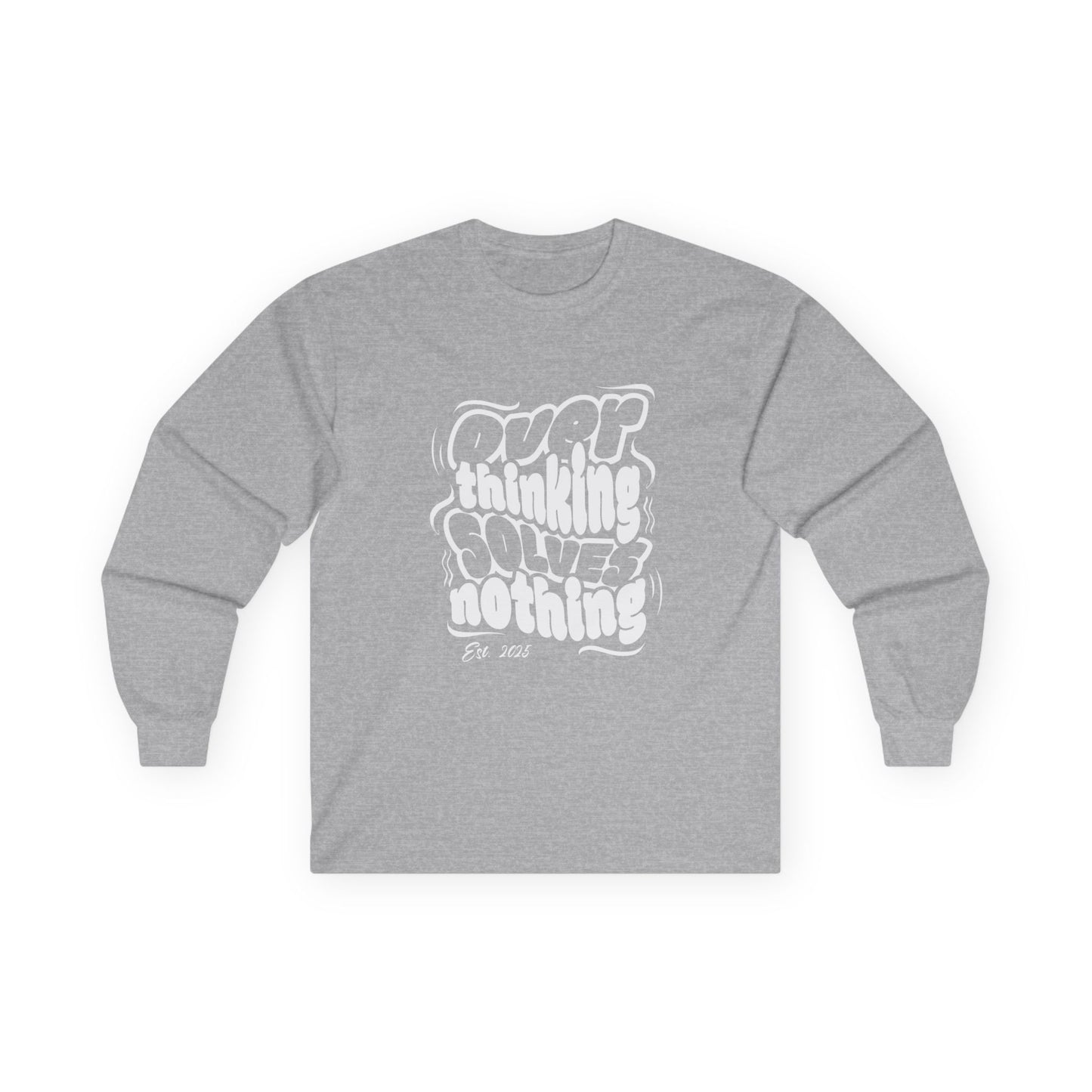 "Overthinking Solves Nothing" Retro Long Sleeve Shirt