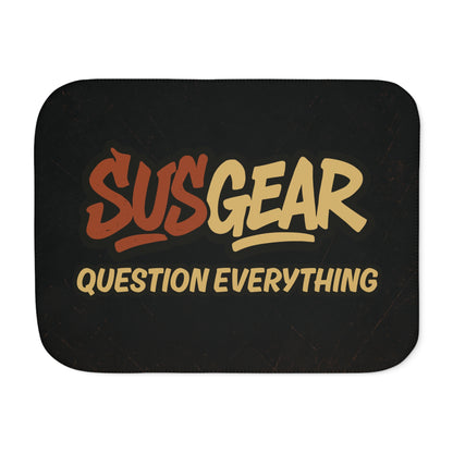 "Question Everything" Sherpa Blanket - Cozy Two-Tone Throw Blanket