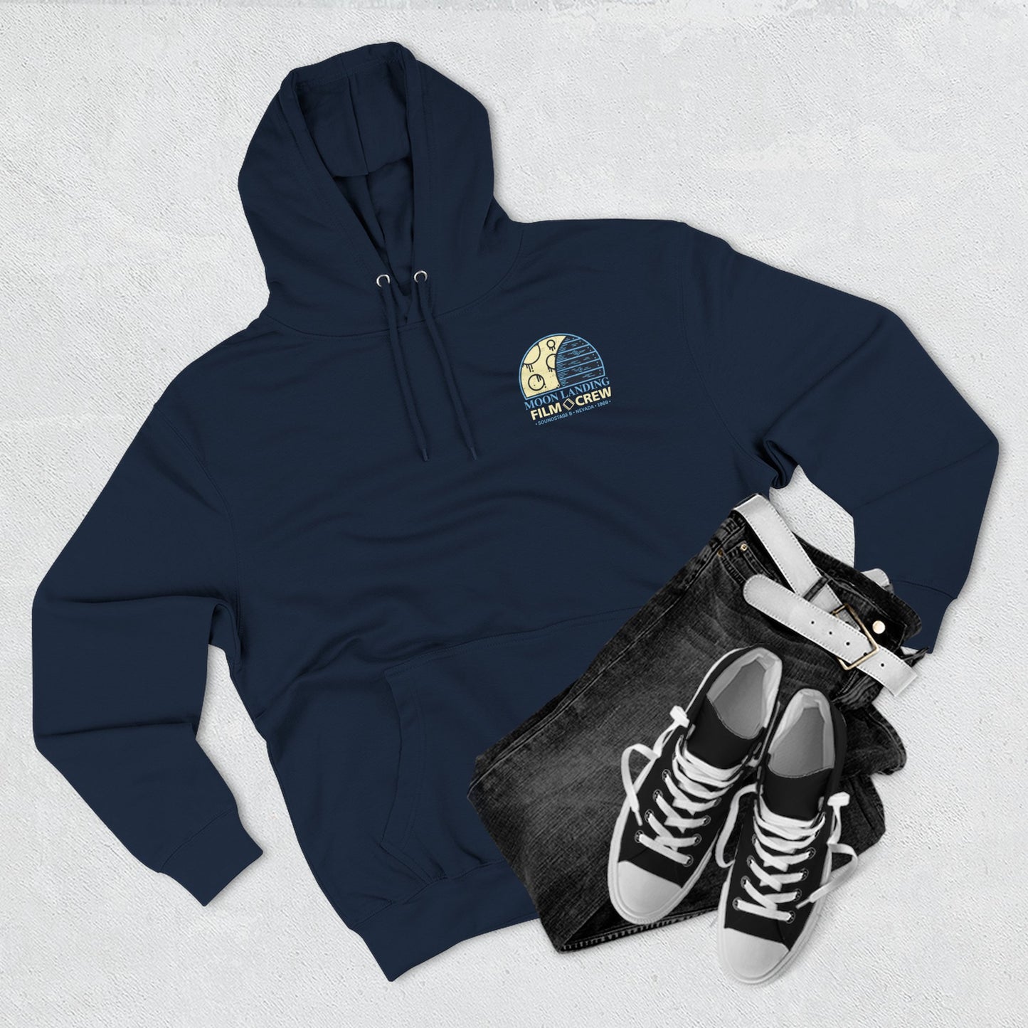 Moon Landing Film Crew Hoodie — Vintage Space Crew Pullover
