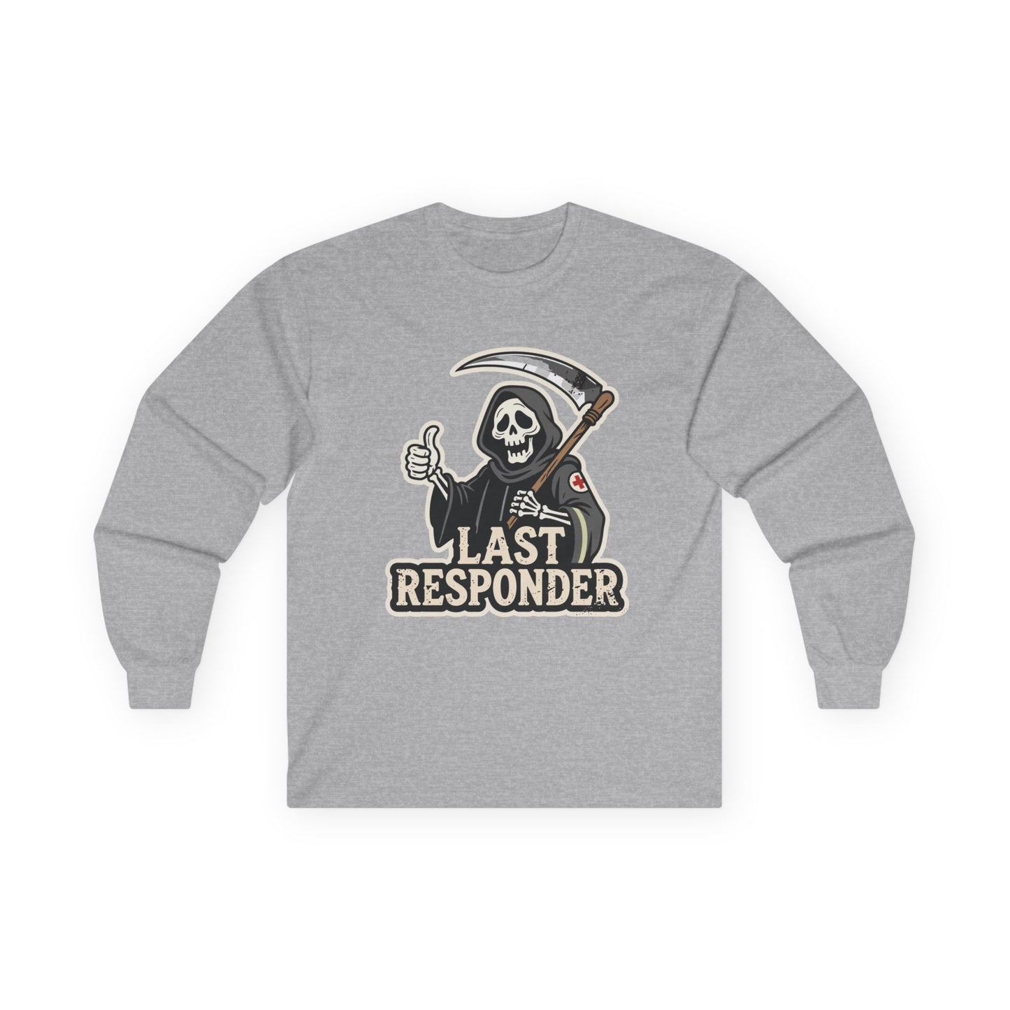 "Last Responder" Grim Reaper Long Sleeve Shirt - Dark Humor Tee